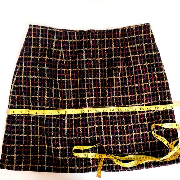 NWT anthropologie black plaid mini skirt - Picture 8 of 8